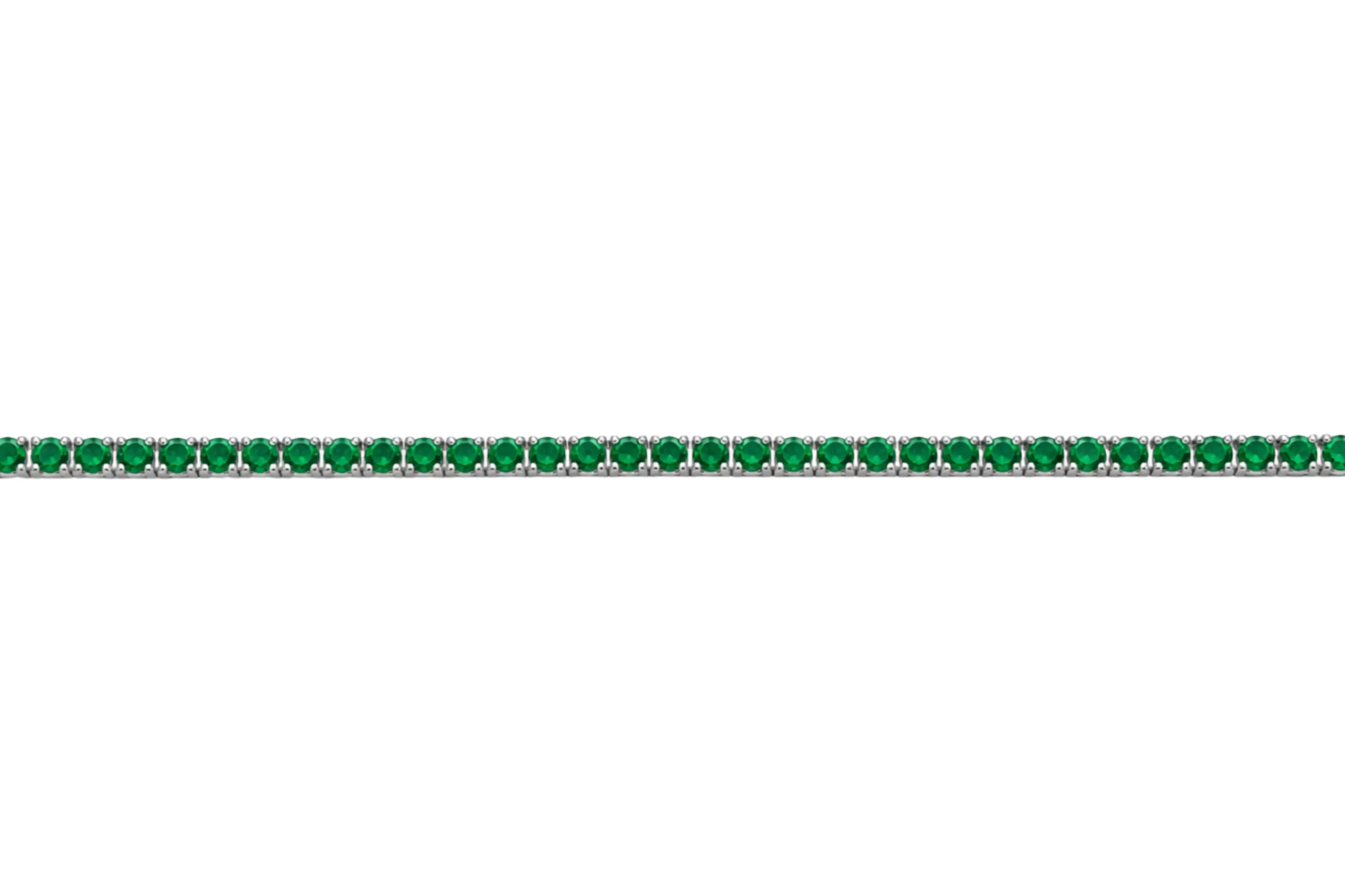 33350 Pulso Tennis Circones Verdes Plata 22cm - Imagen 1