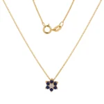 Cadena Zafiro Y Diamante Flor Del Alba Oro 18K 40cm-8,2mm 3,9mm (0,21-0,11ct)