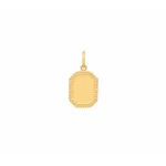 Dije Placa Oro 18K 20,4mm-13,6mm
