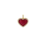 Dije Rubi Y Diamantes Corazon Hamlet (0,32cts-2,33cts) 18K 16,5mm-18,5mm